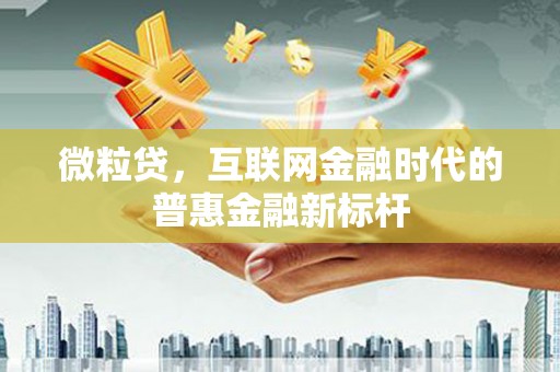 永定微粒贷，互联网金融时代的普惠金融新标杆