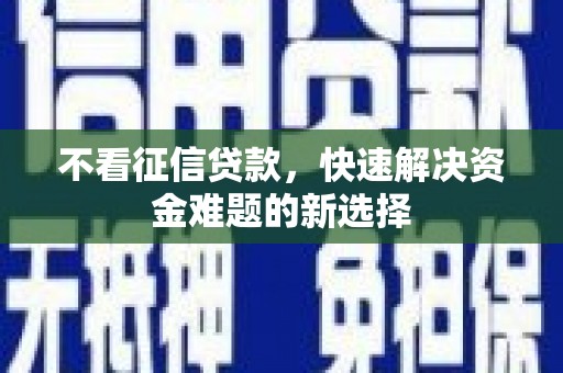 永定不看征信贷款，快速解决资金难题的新选择