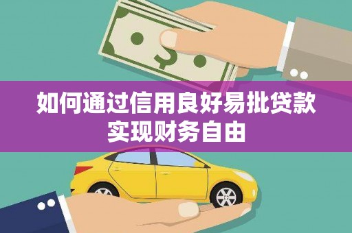 永定如何通过信用良好易批贷款实现财务自由