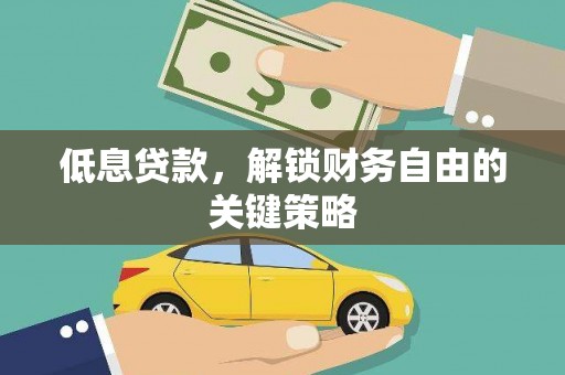 永定低息贷款，解锁财务自由的关键策略