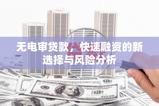 永定无电审贷款，快速融资的新选择与风险分析